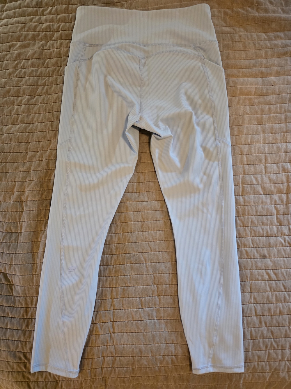 Fabletics Light Blue Ribbed Leggings - Picture 2 of 6